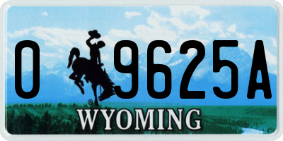 WY license plate 09625A