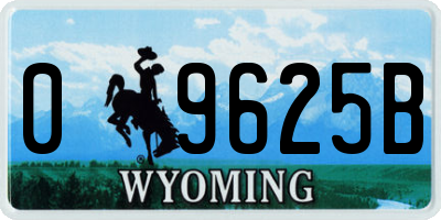 WY license plate 09625B