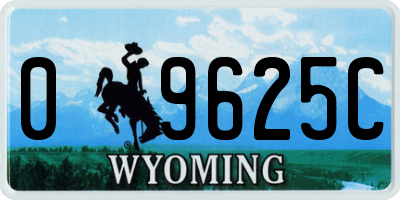 WY license plate 09625C
