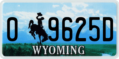WY license plate 09625D