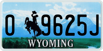 WY license plate 09625J