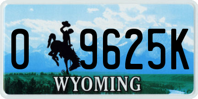 WY license plate 09625K