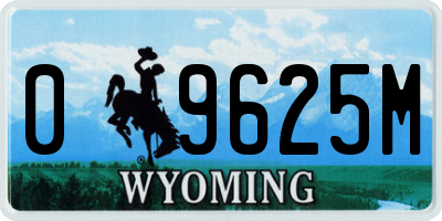 WY license plate 09625M