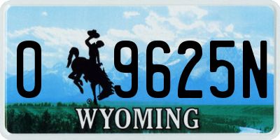 WY license plate 09625N