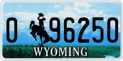WY license plate 09625O