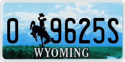WY license plate 09625S