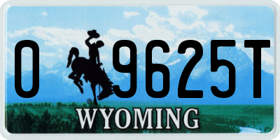 WY license plate 09625T