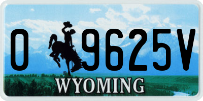 WY license plate 09625V