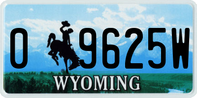 WY license plate 09625W