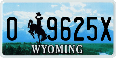 WY license plate 09625X