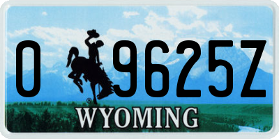 WY license plate 09625Z