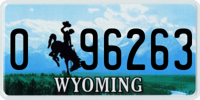 WY license plate 096263