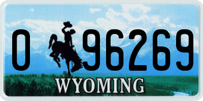 WY license plate 096269