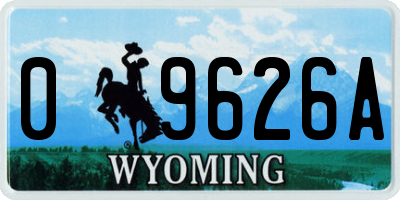 WY license plate 09626A