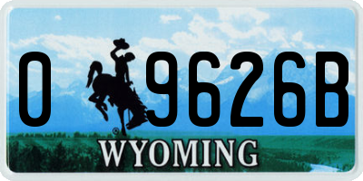 WY license plate 09626B