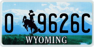 WY license plate 09626C
