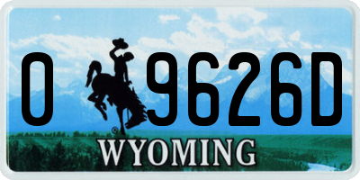 WY license plate 09626D