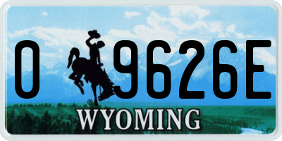 WY license plate 09626E