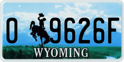WY license plate 09626F
