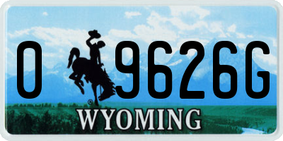 WY license plate 09626G