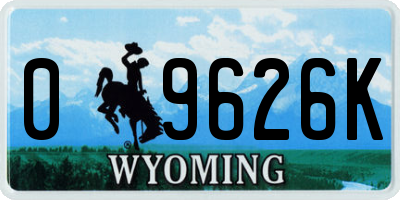 WY license plate 09626K