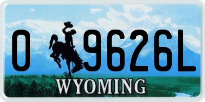 WY license plate 09626L