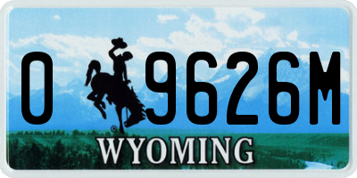 WY license plate 09626M