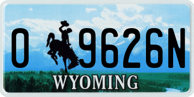 WY license plate 09626N