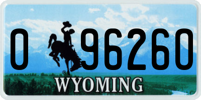 WY license plate 09626O