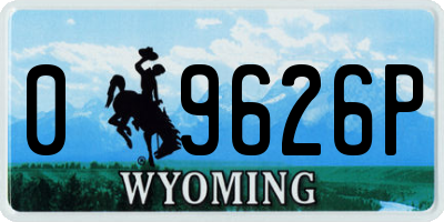 WY license plate 09626P