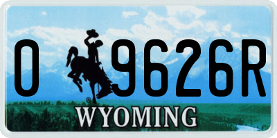 WY license plate 09626R