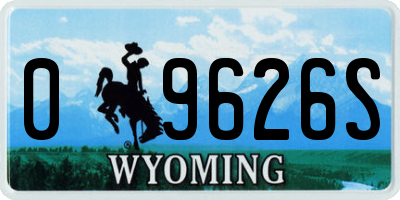 WY license plate 09626S