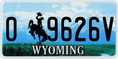 WY license plate 09626V