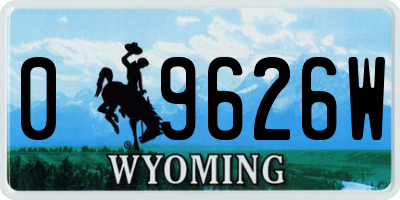 WY license plate 09626W