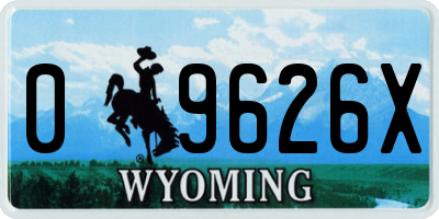 WY license plate 09626X