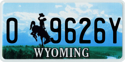 WY license plate 09626Y