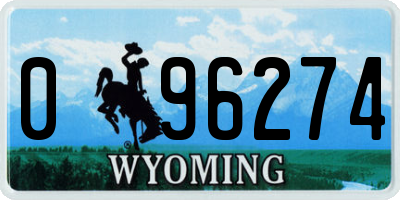 WY license plate 096274