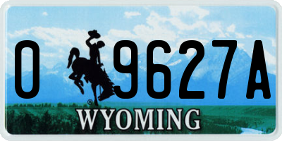 WY license plate 09627A