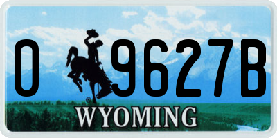 WY license plate 09627B