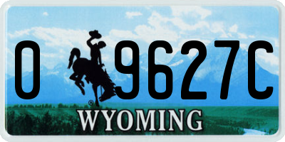 WY license plate 09627C