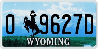 WY license plate 09627D