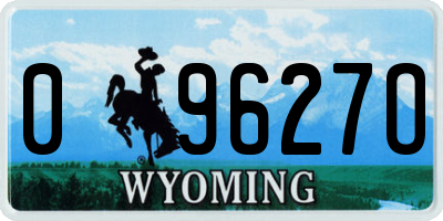 WY license plate 09627O
