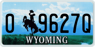 WY license plate 09627Q