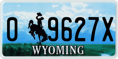 WY license plate 09627X