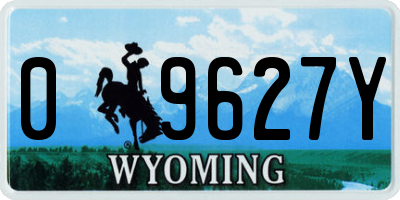 WY license plate 09627Y