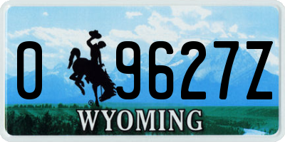 WY license plate 09627Z