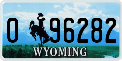 WY license plate 096282