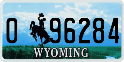 WY license plate 096284