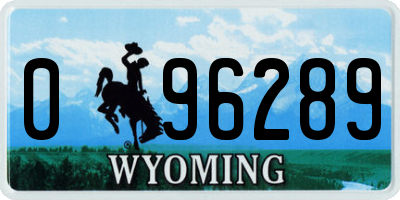 WY license plate 096289