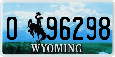 WY license plate 096298